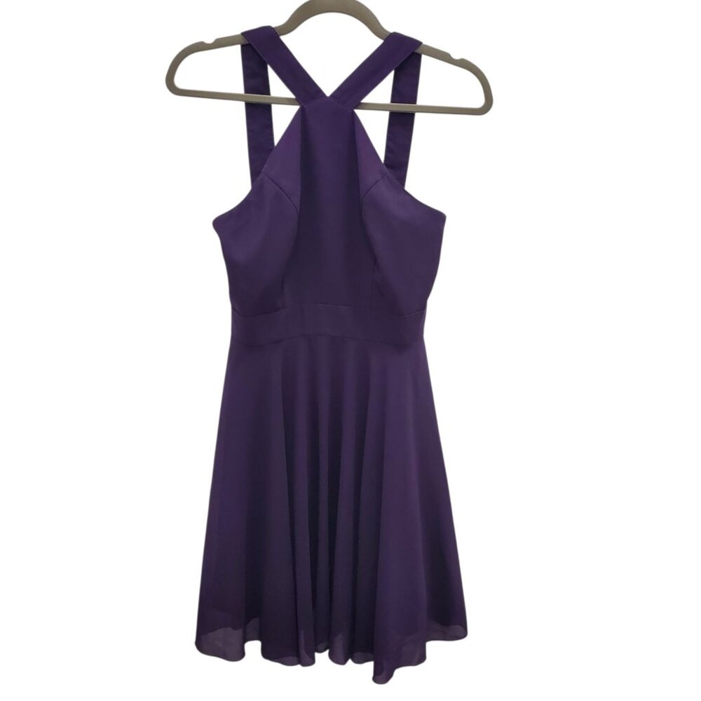 Iefiel Women's Vintage Royal Purple Plum V Strap Prom Party‎ Cocktail Dress M